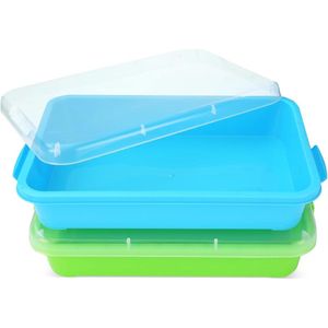 Kindvriendelijke Zandbak met Deksel voor Sensorisch Spel en Creatieve Activiteiten (Set van 2)