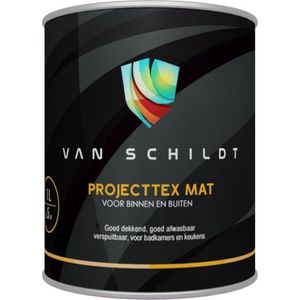 van Schildt Projecttex Muurverf Badkamer Keuken en Vochtige Ruimtes Mat 1 Liter Ral 9001 Créme Wit