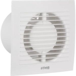 Badkamerventilator diameter 100 mm voor ventilatie in badkamer en toilet tegen vocht - stille ventilator kunststof wit