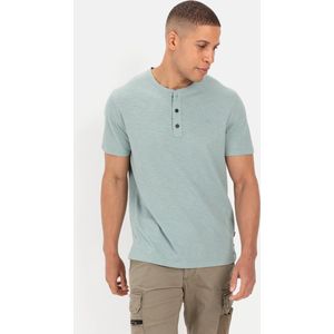 camel active Henley-shirt van gecertificeerd biologisch katoen - Maat menswear-XL - Groen
