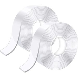 Dubbelzijdige Tape - Extra Sterk - Transparant - Wasbaar - Spoorloos Verwijderbaar - 10 Meter - Maatnaam: 6M * 2CM * 1MM