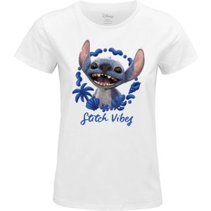 Lilo & Stitch Stitch Vibes Dames T-shirt - wit - M
