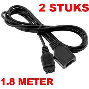 2 x Verlengkabel voor Sega Mega Drive 1 / 2 / Sega Master Sytem controller 1.8 meter