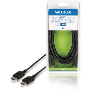 Valueline VLVB34000B20 High Speed Hdmi-kabel met Ethernet Hdmi-connector - Hdmi-connector 2,00 M Zwart
