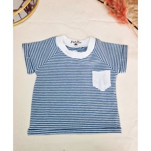 Strepen blauw baby T-shirt - hoogwaardig jersey katoen | T-shirt | PETITE EvelinaApparel