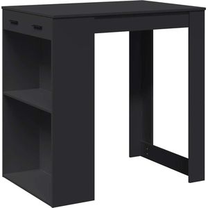 vidaXL - Bartafel - 102x70x103,5 - cm - bewerkt - hout - zwart