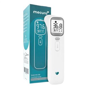 Mecura Digitale Oorthermometer & Koortsthermometer voor Volwassenen en Kinderen - Infrarood Thermometer Voorhoofd en Oor - Contactloos - Incl Opbergzakje