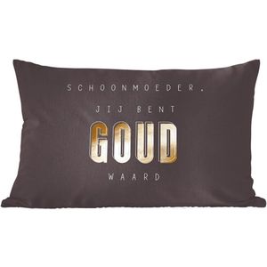 Sierkussen - Moederdag Cadeautje Waard Schoonmoeder - Goud - 30 Cm X 50 Cm
