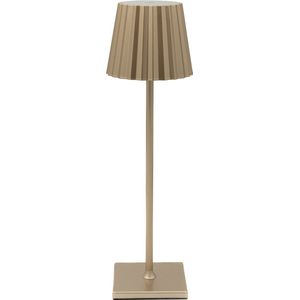 Luxus Tafellamp Touch Deluxe - Aafke - Goud - H37 x Ø10 - Tafellamp - Terraslamp - Bureaulamp - LED - Oplaadbaar - Dimbaar - Draadloos - Industrieel en modern - Op batterijen - Nachtlamp voor de slaapkamer - Tafellamp voor binnen en buiten