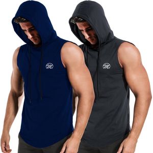 MEETYOO - Mouwloze Tanktop - Grijs/Blauw - Heren - 2 Artikelen