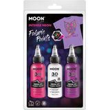 Moon Glow Textielverf Neon Uv 30ml. 3 Stuks roze/wit/paars