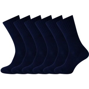 Heren sokken zonder elastiek | Wollen sokken | Merk: Basset | Kleur: Blauw | Maat: 39 t/m 47 | 6 Paar