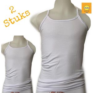Embrator 2-stuks meisjes Spaghetti Hemdje wit maat 86/92