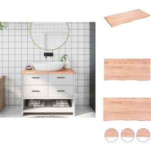 vidaXL Wastafelblad - Wastafelbladen - Blad Voor Wastafel - Tafelblad - Wastafelblad 100x50x2 behandeld massief hout lichtbruin