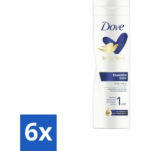6 x Dove Bodylotion Essential Care 250 ml - Lichaamscrème - Dove - Hydraterende Crème - Voeding - Droge Huid