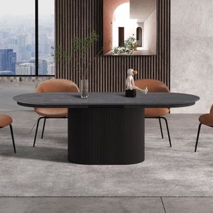 Lagos - Uitschuifbare Tafel - Ovaal - Donkerbruin - MDF