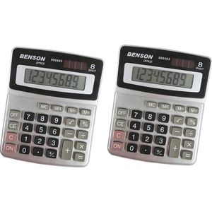 Set van 2x stuks basic bureau rekenmachines voor kantoor of school - calculators