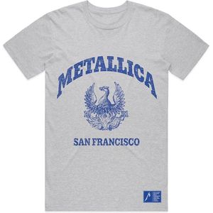 Metallica - College Crest Heren T-shirt - L - Grijs