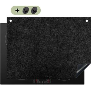 KitchenYeah® Inductie beschermer 71x52 cm - Zwart - Graniet print - Kookplaataccessoires - Afdekplaat voor kookplaat & Spatscherm achterwand - Inductiebeschermer - Inductiemat - Inductieplaat mat - Keuken decoratie