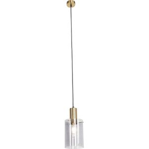 QAZQA vidra - Moderne Dimbare LED Smart Hanglamp incl. wifi met Dimmer - 1 lichts - Ø 14 cm - Messing - Woonkamer | Slaapkamer | Keuken
