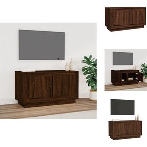 vidaXL TV-meubel Bruineiken 80x35x45 cm - Trendy en praktisch design - duurzaam bewerkt hout - voldoende opbergruimte - stevig blad - praktische deuren - Handleiding inbegrepen - Kast