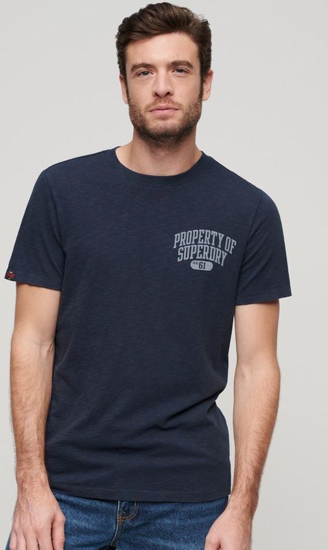 Superdry - Athletic College Graphic T-shirt - Fig Purple Slub - Korte Mouwen