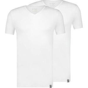 RJ Bodywear The Good Life T-shirts (2-pack) - slim fit heren T-shirts V-hals - wit - Maat: L