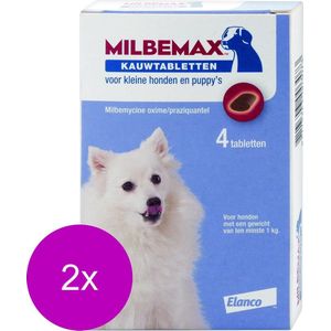 Elanco Milbemax Kauwtablet Kleine Hond - Anti wormenmiddel - 2 x 12 g 4 tab 1 Tot 5 Kg