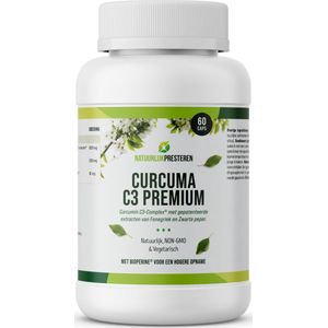 Curcuma C3 Premium - Curcumine (curcumin C3-complex) - zwarte peper (bioperine) - 60 caps - Natuurlijk Presteren