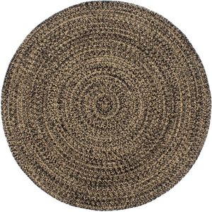 The Living Store Jute tapijt - 180 cm - handgemaakt - zwart en bruin