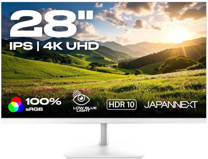 JAPANNEXT - JN-IPS2802UHDR-W - Monitor - Wit - 28 inch - 4K UHD (3840x2160)