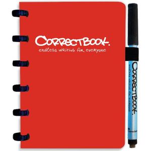 Whiteboard notitieblok / schrift - Correctbook - A6 - Gelijnd - Rood