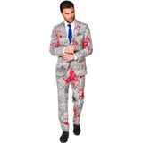 OppoSuits Zombiac - Mannen Carnaval Zombie Pak - Grijs - Halloween - Maat 52