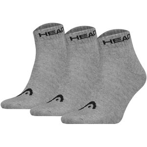 HEAD - 3-pack Quartersokken - Grijs - Katoen - 3 Paar