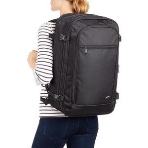 Handbagage, reisrugzak, met draaggreep en schouderriem, 25 + 10 l, 1,7 kg nettogewicht, zwart, Eén maat, Single