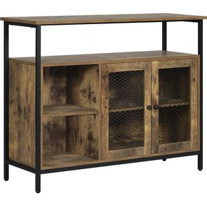 Dressoir - Industrieel - Opbergkast - Kast - Wandkast - Woonkamer, Slaapkamer - Hout - Bruin/zwart