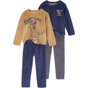 Set van 2 - Pyjama's - Karamel - Fluweel - Jongens