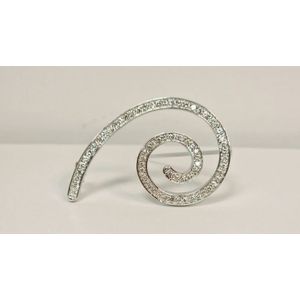 Broche - 14 karaat - witgoud - diamant - uitverkoop juwelier Verlinden St. Hubert van €980,= voor €799,=