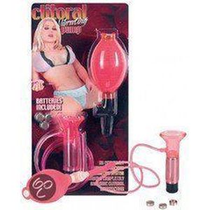 Clitoral Vibrating Pump Clear Hot Pink - Vaginapomp