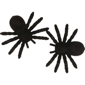 Halloween - 2x Nep spinnen 10 cm Halloween decoratie - Horror themafeest versiering - Plastic/kunststof dieren