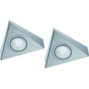 LED 12V Onderbouw set Astra 2 Spots +Schakelaar kleur Rvs