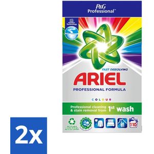 2 x Ariel Professional - Waspoeder - Gekleurde Was - 110 Wasbeurten - Waspoeder - Gekleurde Was - Vlekken Verwijderen - Kleurbehoud - Wasmiddel