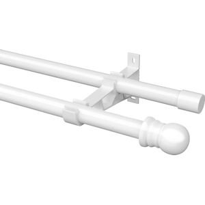Gordijnstang zonder boren - Uittrekbaar en klembaar - Wit (160-220 cm)