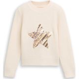 Tom Tailor Cropped gebreide trui met omkeerbare pailletten