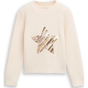 Tom Tailor Cropped gebreide trui met omkeerbare pailletten