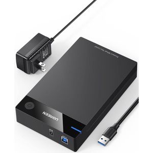 UGREEN 3.5 inch Hard Drive Enclosure USB 3.0 to SATA Adapter 3.5/2.5 inch HDD SSD Support UASP 5Gbps, Extra 12V 2A Power Supply Included