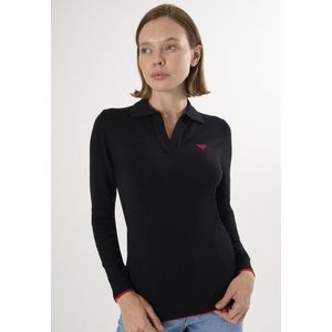 Felix Hardy - Gebreide Polo Trui - Zwart - Polo Kraag - Dames