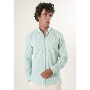 Felix Hardy - Geruit Overhemd - Groen - 100% Katoen Heren