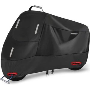 Waterdichte Motorhoes - Motorfietshoezen voor Buiten - Regen UV Stofbescherming - 5 Reflecterende Strips - 2 Slotgaten - 1 Handgreep - 1 Opbergtas - Motor Scooter Bromfiets - 2XL: 245x95x125 cm Motorhoes