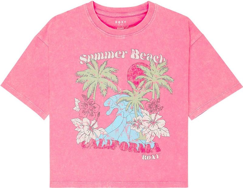 Roxy Daisy Season Loose Fit T-shirt Met Korte Mouwen Roze 10 Years Meisjes